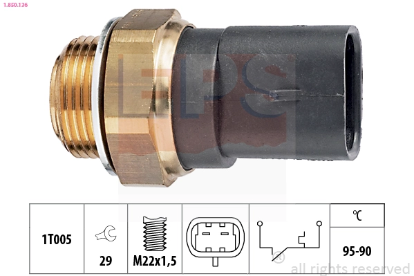 Temperature Switch, radiator fan (1.850.136)