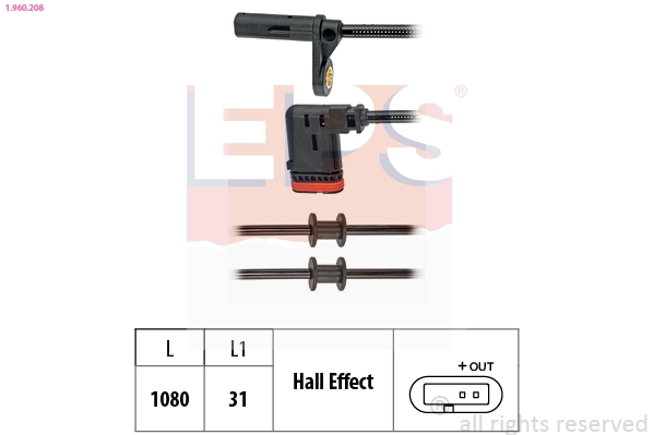 Sensor, wheel speed (1.960.208)