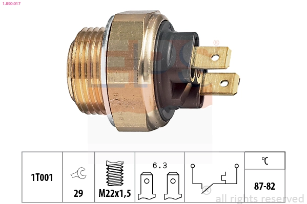 Temperature Switch, radiator fan (1.850.017)