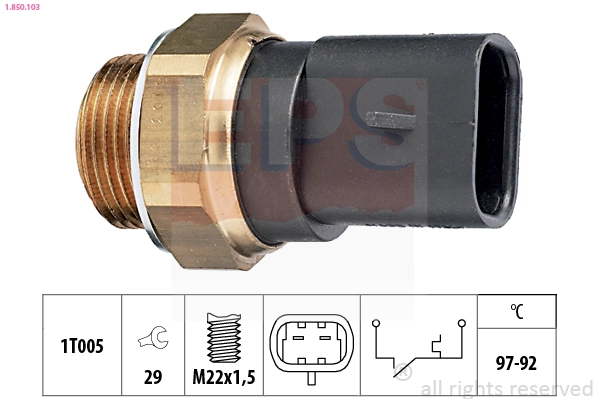 Temperature Switch, radiator fan (1.850.103)
