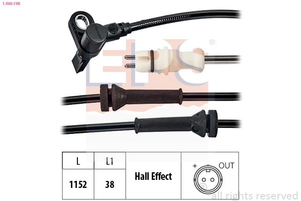 Sensor, wheel speed (1.960.198)