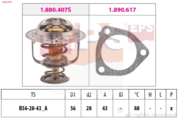 Thermostat, coolant (1.880.407)