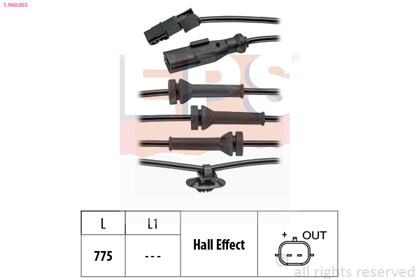 Sensor, wheel speed (1.960.055)