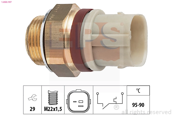 Temperature Switch, radiator fan (1.850.197)