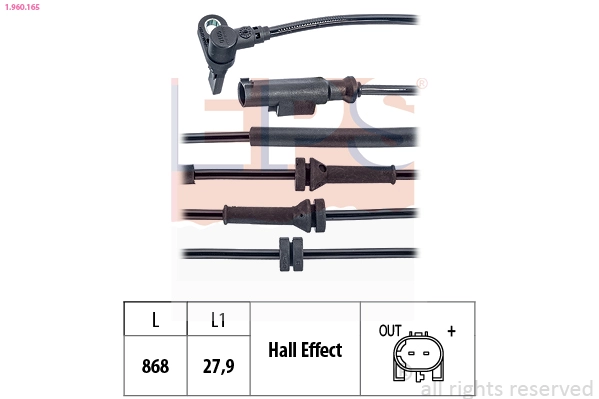 Sensor, wheel speed (1.960.165)