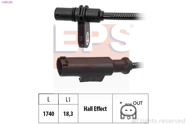 Sensor, wheel speed (1.960.243)