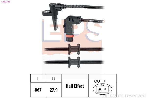 Sensor, wheel speed (1.960.202)