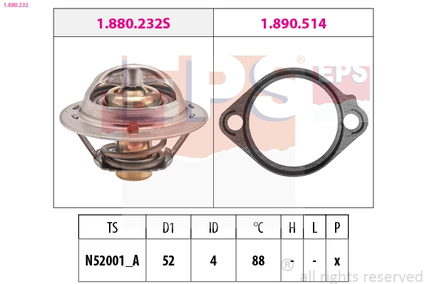 Thermostat, coolant (1.880.232)
