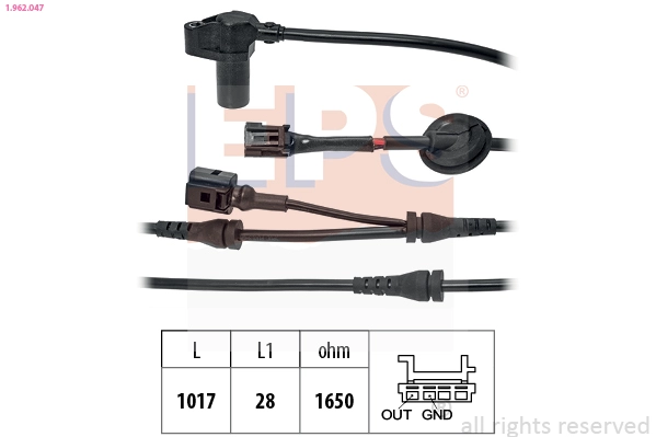 Sensor, wheel speed (1.962.047)