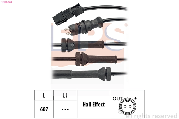 Sensor, wheel speed (1.960.069)