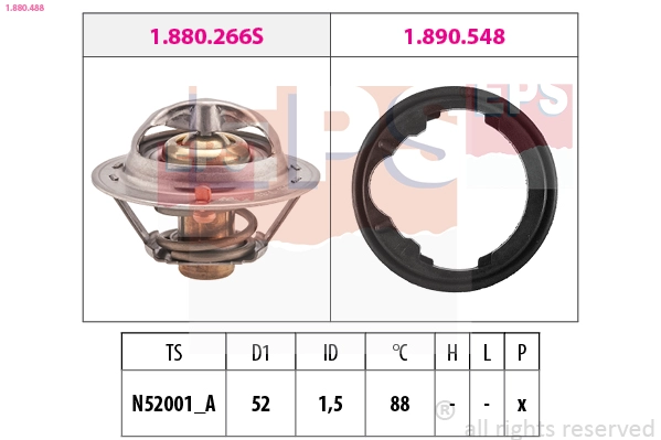Thermostat, coolant (1.880.488)