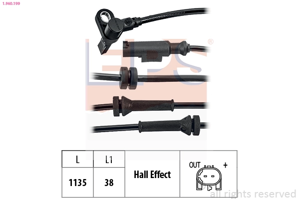 Sensor, wheel speed (1.960.199)