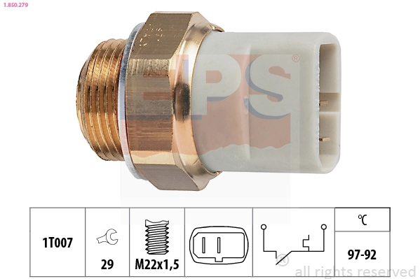 Temperature Switch, radiator fan (1.850.279)