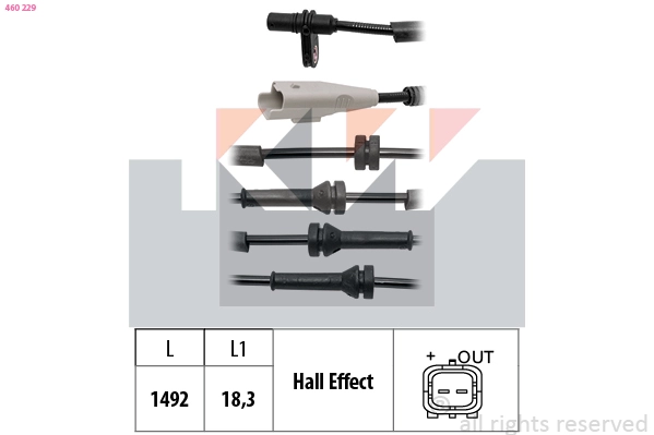 Sensor, wheel speed (460 229)