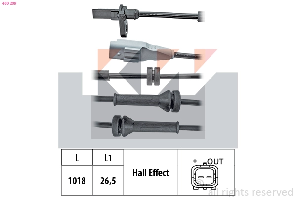 Sensor, wheel speed (460 209)