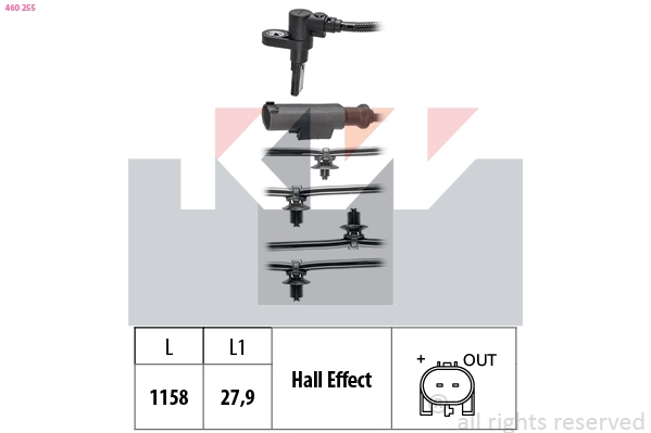 Sensor, wheel speed (460 255)
