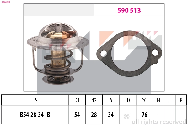 Thermostat, coolant (580 521)