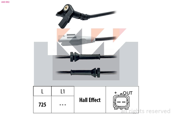 Sensor, wheel speed (460 092)