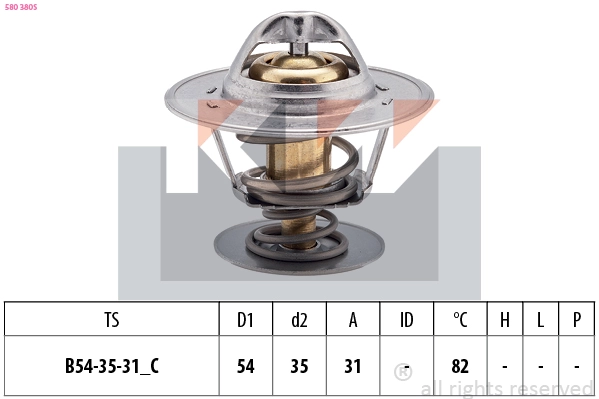 Thermostat, coolant (580 380S)