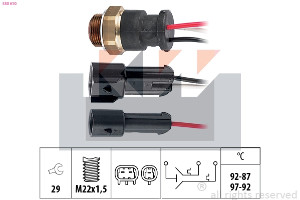Temperature Switch, radiator fan (550 610)