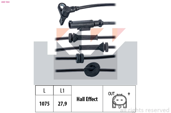 Sensor, wheel speed (460 164)