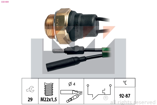 Temperature Switch, radiator fan (550 009)