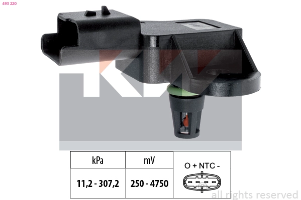 Sensor, boost pressure (493 220)