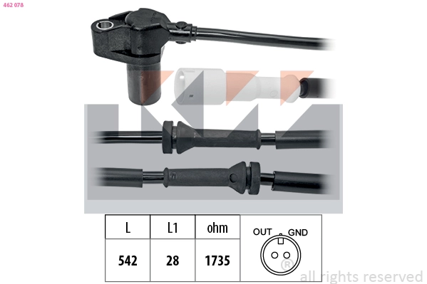 Sensor, wheel speed (462 078)