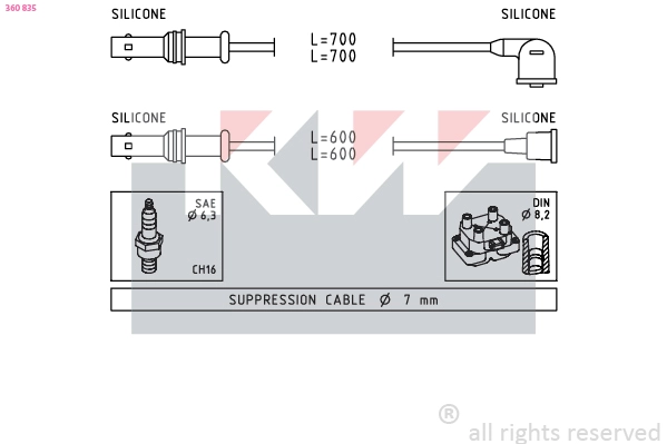 Ignition Cable Kit (360 835)