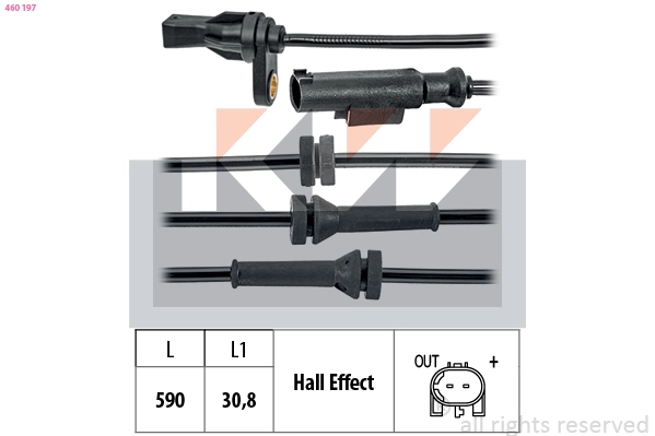 Sensor, wheel speed (460 197)