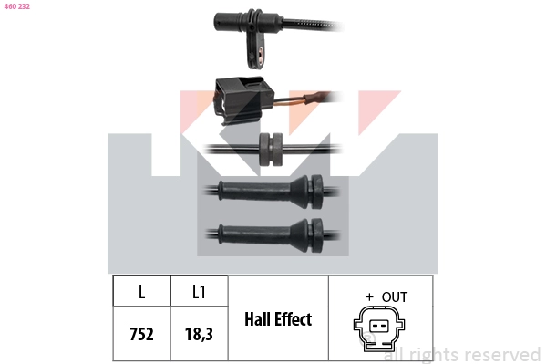 Sensor, wheel speed (460 232)