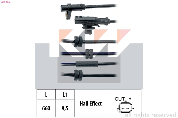 Sensor, wheel speed (460 126)