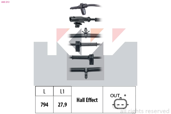 Sensor, wheel speed (460 213)