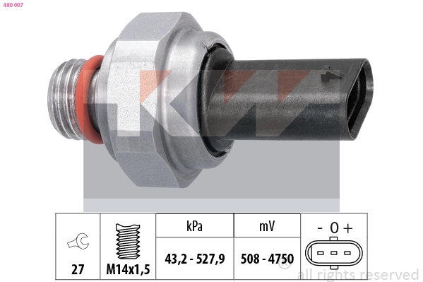 Sensor, exhaust pressure (480 007)