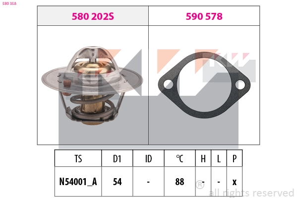 Thermostat, coolant (580 358)