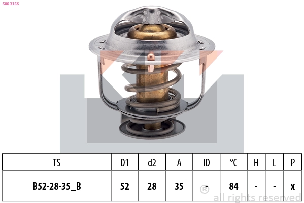 Thermostat, coolant (580 315S)