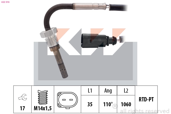 Sensor, exhaust gas temperature (422 316)