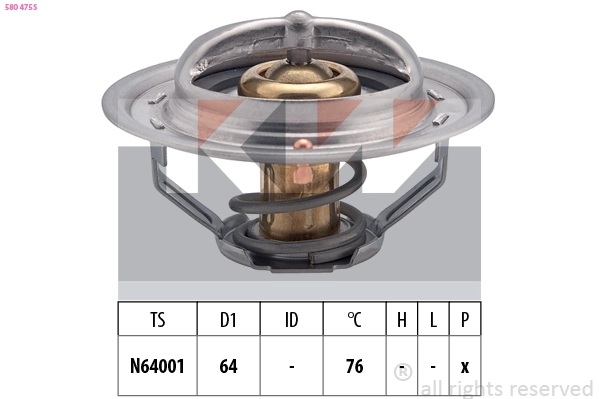 Thermostat, coolant (580 475S)