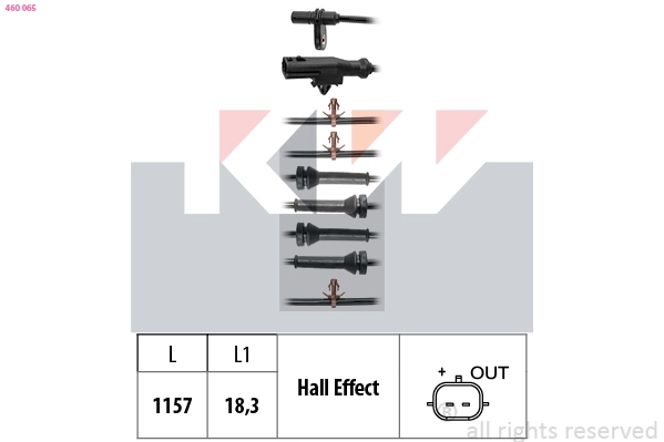 Sensor, wheel speed (460 065)