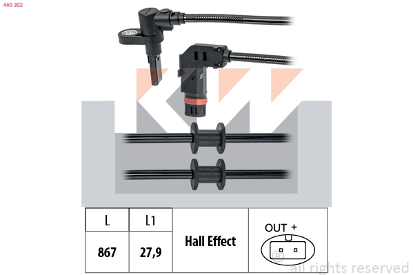 Sensor, wheel speed (460 202)