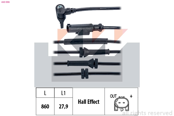 Sensor, wheel speed (460 098)