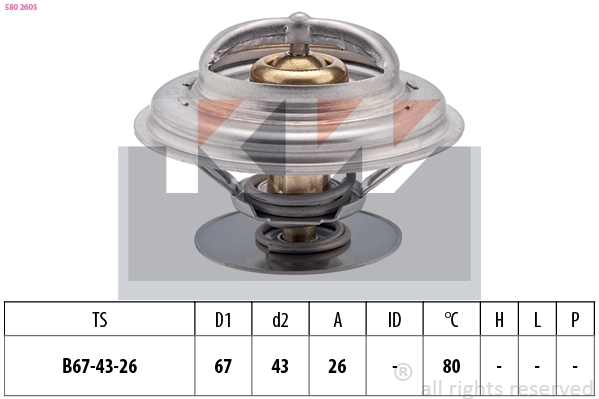 Thermostat, coolant (580 260S)