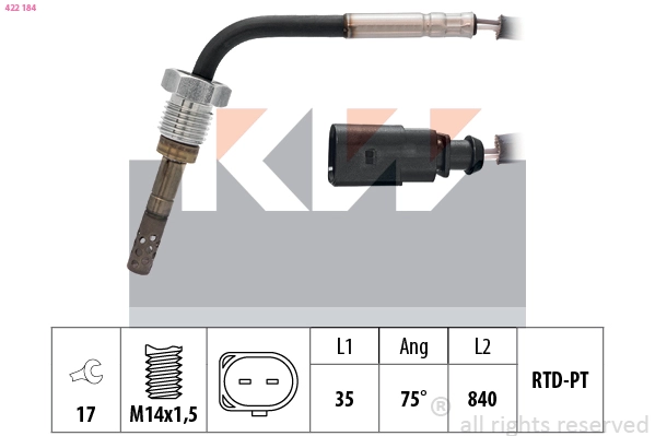 Sensor, exhaust gas temperature (422 184)