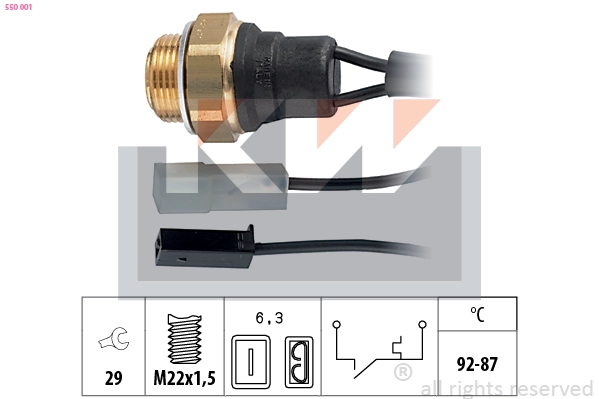 Temperature Switch, radiator fan (550 001)