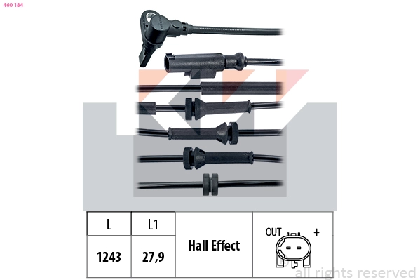 Sensor, wheel speed (460 184)