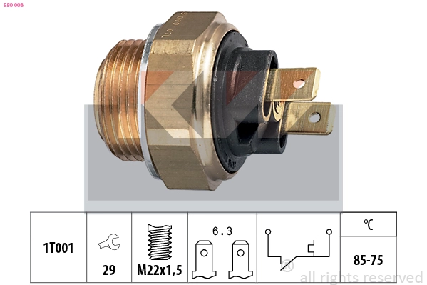 Temperature Switch, radiator fan (550 008)