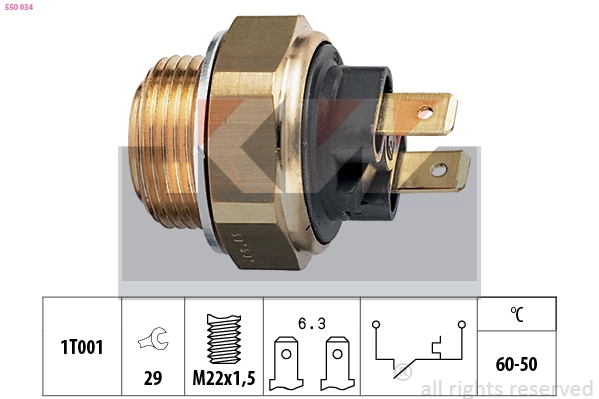 Temperature Switch, radiator fan (550 034)