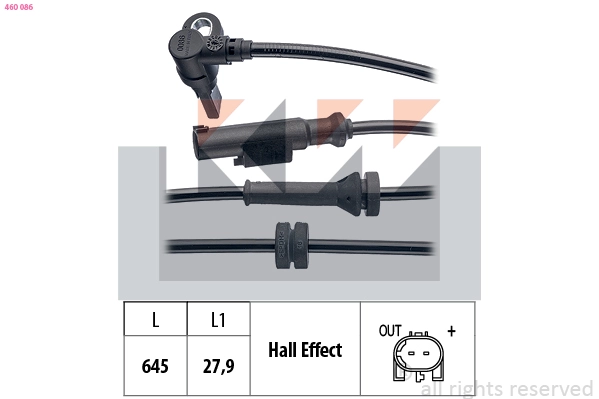 Sensor, wheel speed (460 086)