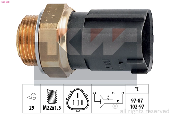 Temperature Switch, radiator fan (550 690)