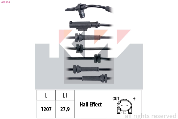 Sensor, wheel speed (460 214)